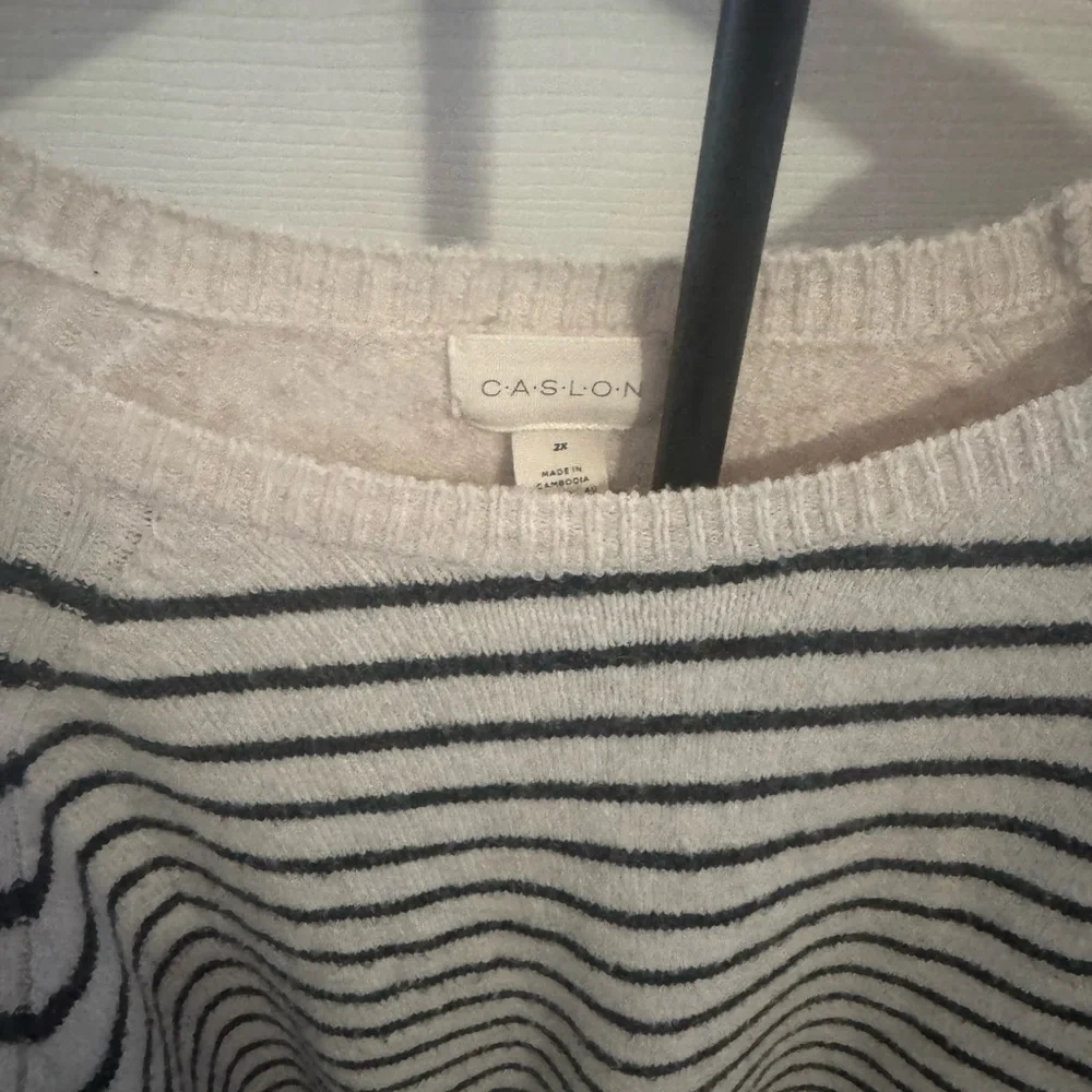 Caslon Black and off White Striped Sweater - Picture 2 of 7